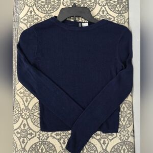 H&M Divided Navy Long Sleeve SweaterTop